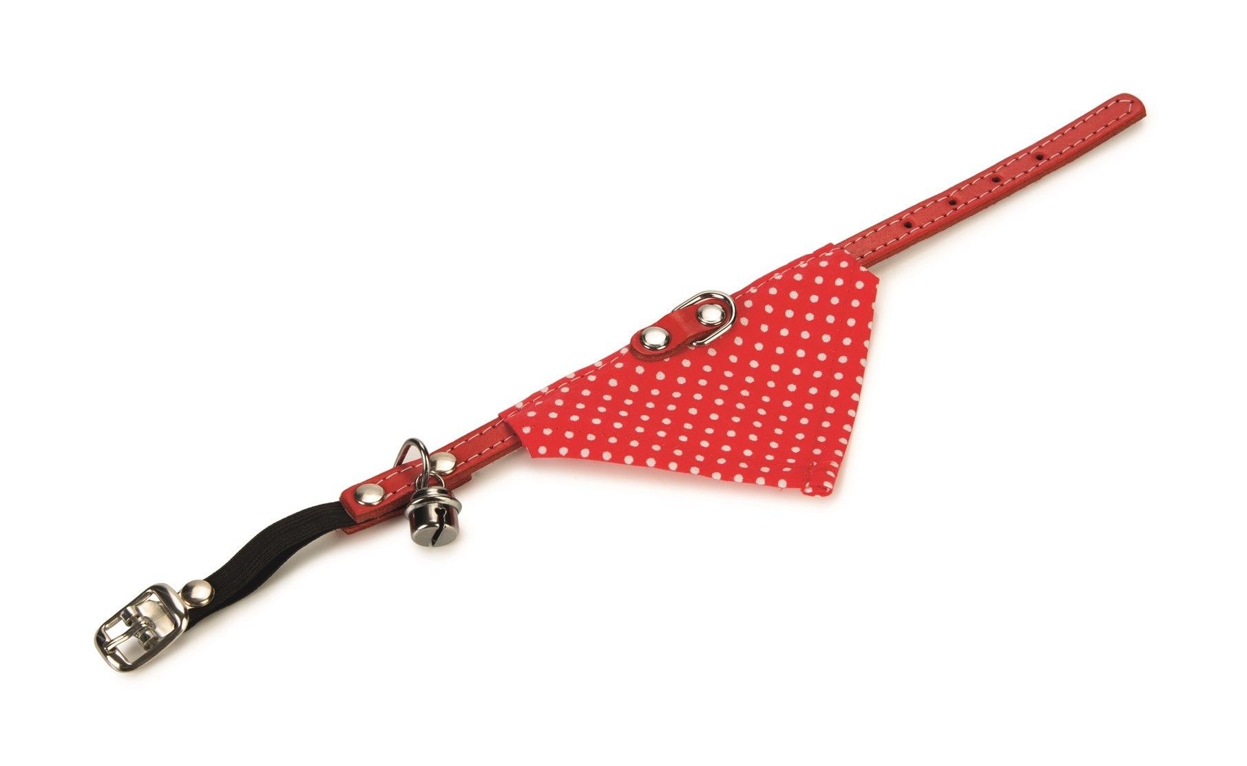 Kattenhalsband rood met doekje en belletje