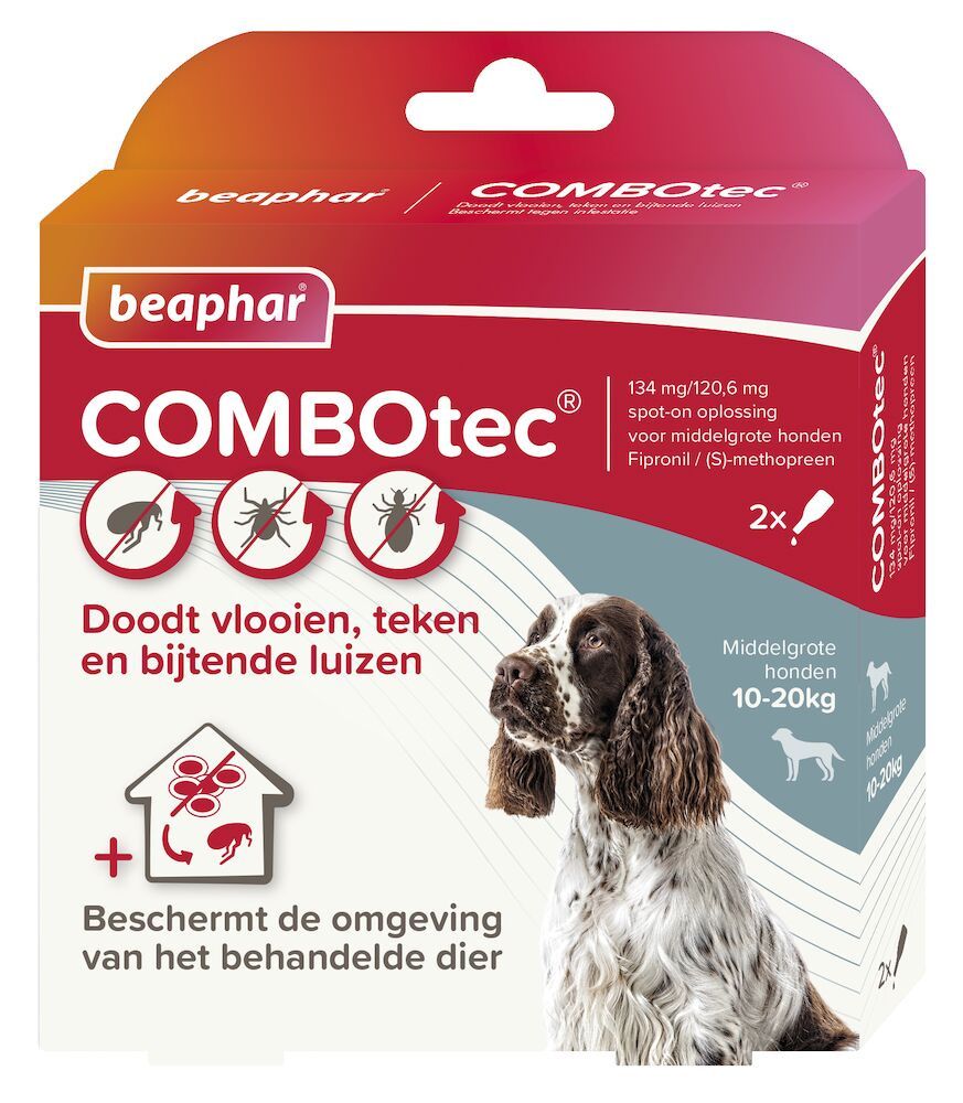 Beaphar COMBOtec Hond 10-20 kg tegen vlooien, teken en luizen
