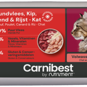 Carnibest Kat Rundvlees, Kip, Eend & Rijst 500gr