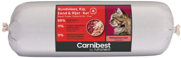 Carnibest Kat Rundvlees, Kip, Eend & Rijst 500gr