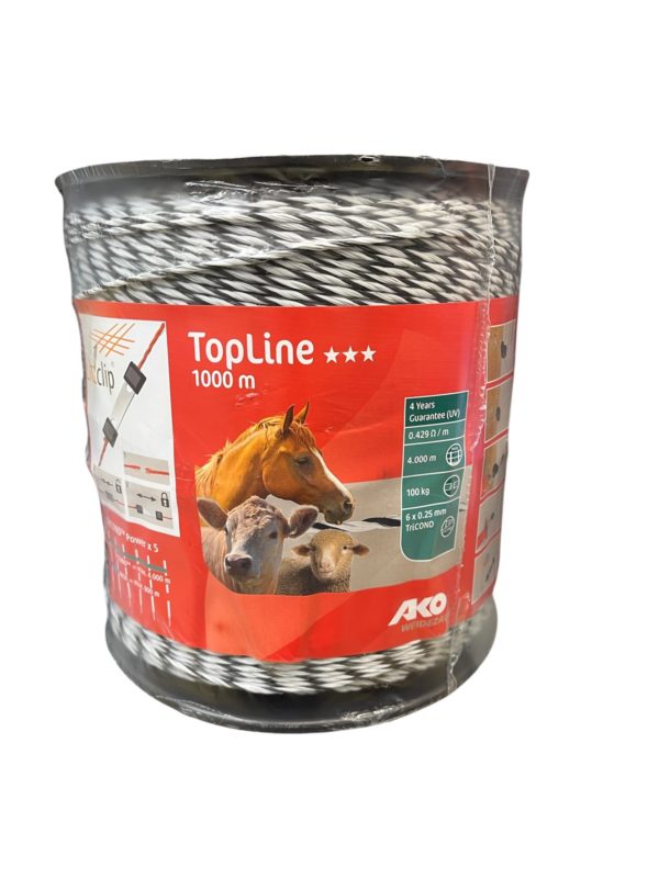 AKO TopLine schrikdraad wit/zwart 1000 mtr.