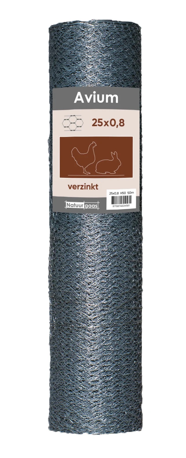 Kippengaas verzinkt 25/0.8 - 100cm x 25mtr