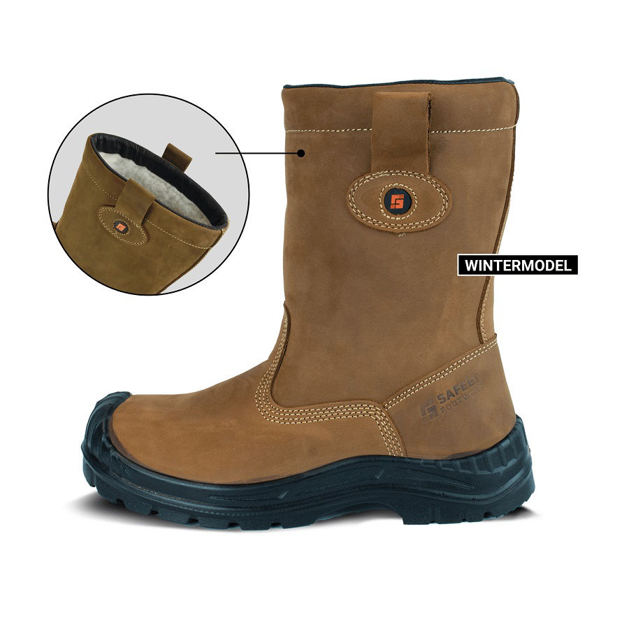 Leren werklaars Lucca Safefeet S3 gevoerd bruin