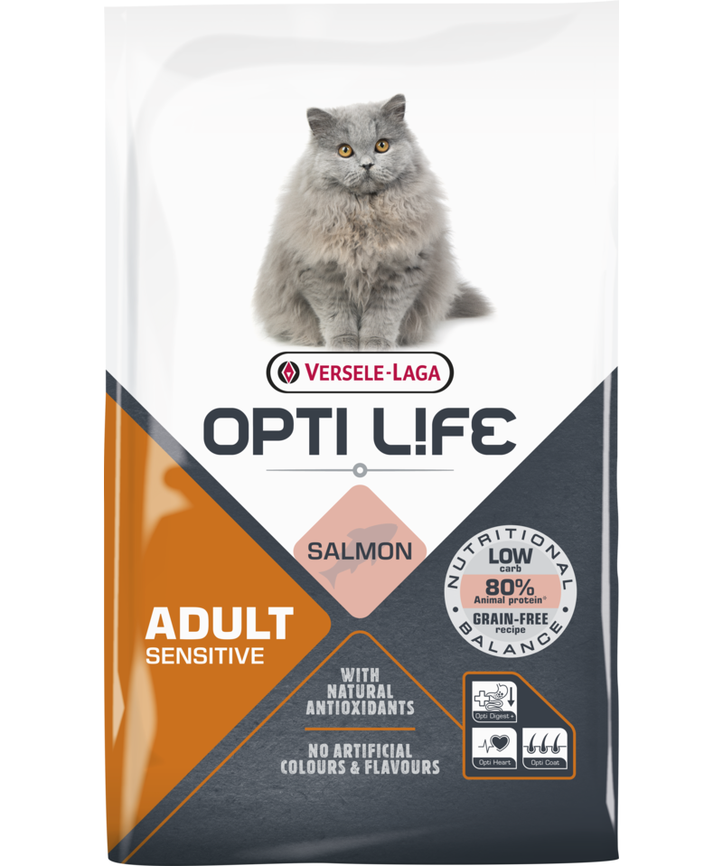 Opti life Adult Sensitive kattenvoer Zalm 2.5 kg