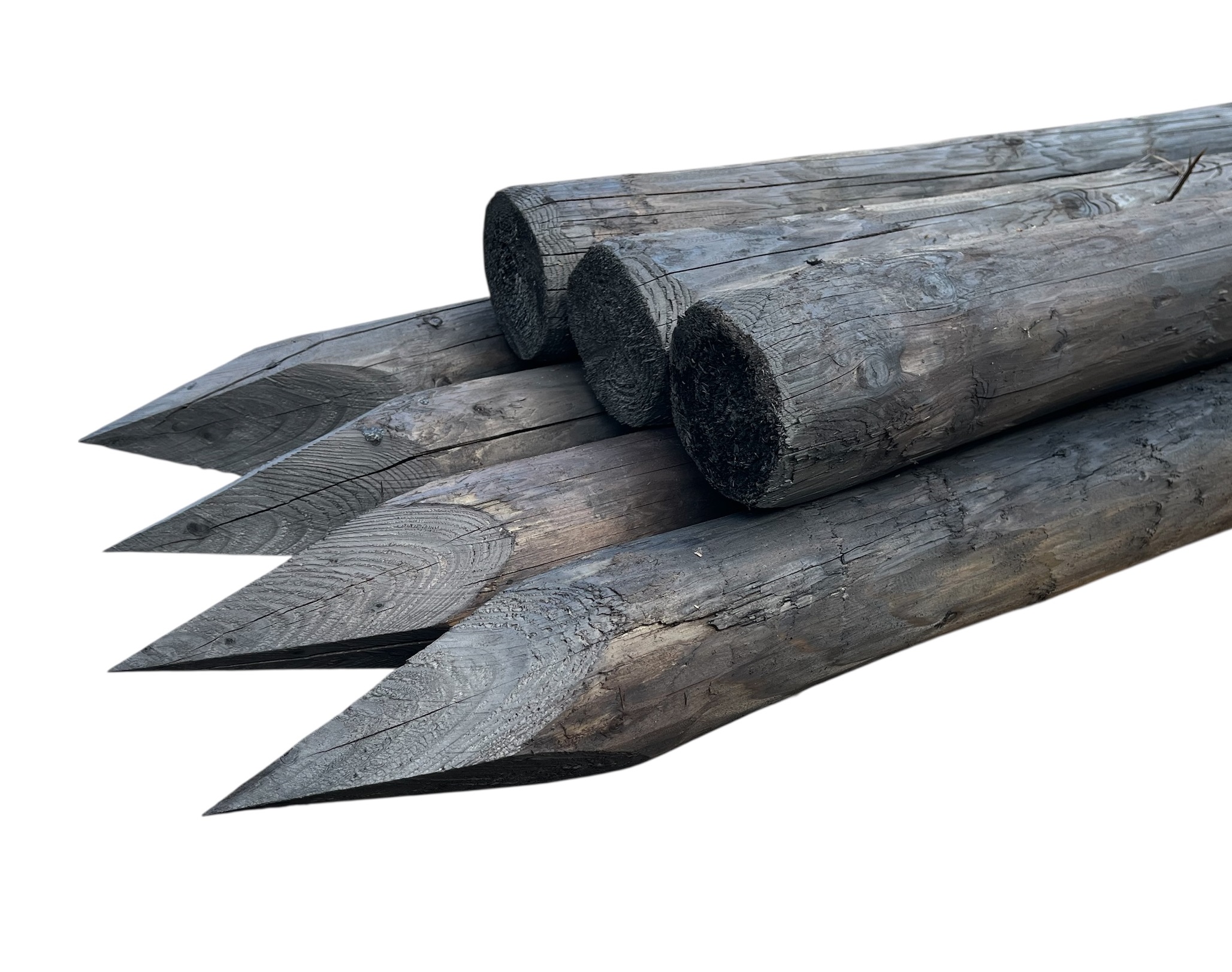 Houten weidepaal DURA2 rond met punt 200 x 9 cm geschild