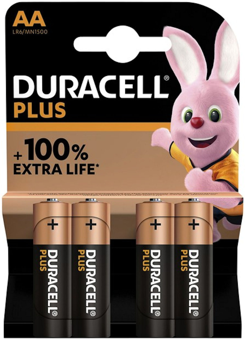 Batterij AA Duracell Plus 4 stuks