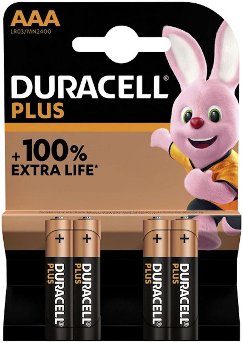 Batterij AAA Duracell Plus 4 stuks