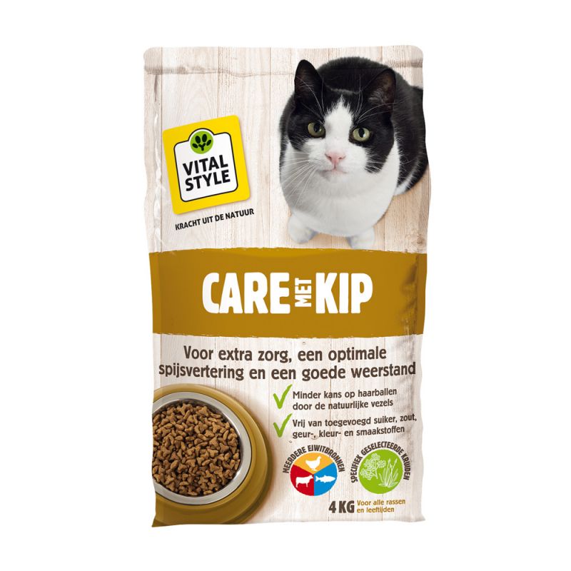 Vitalstyle Kat Care met Kip kattenvoer 4kg