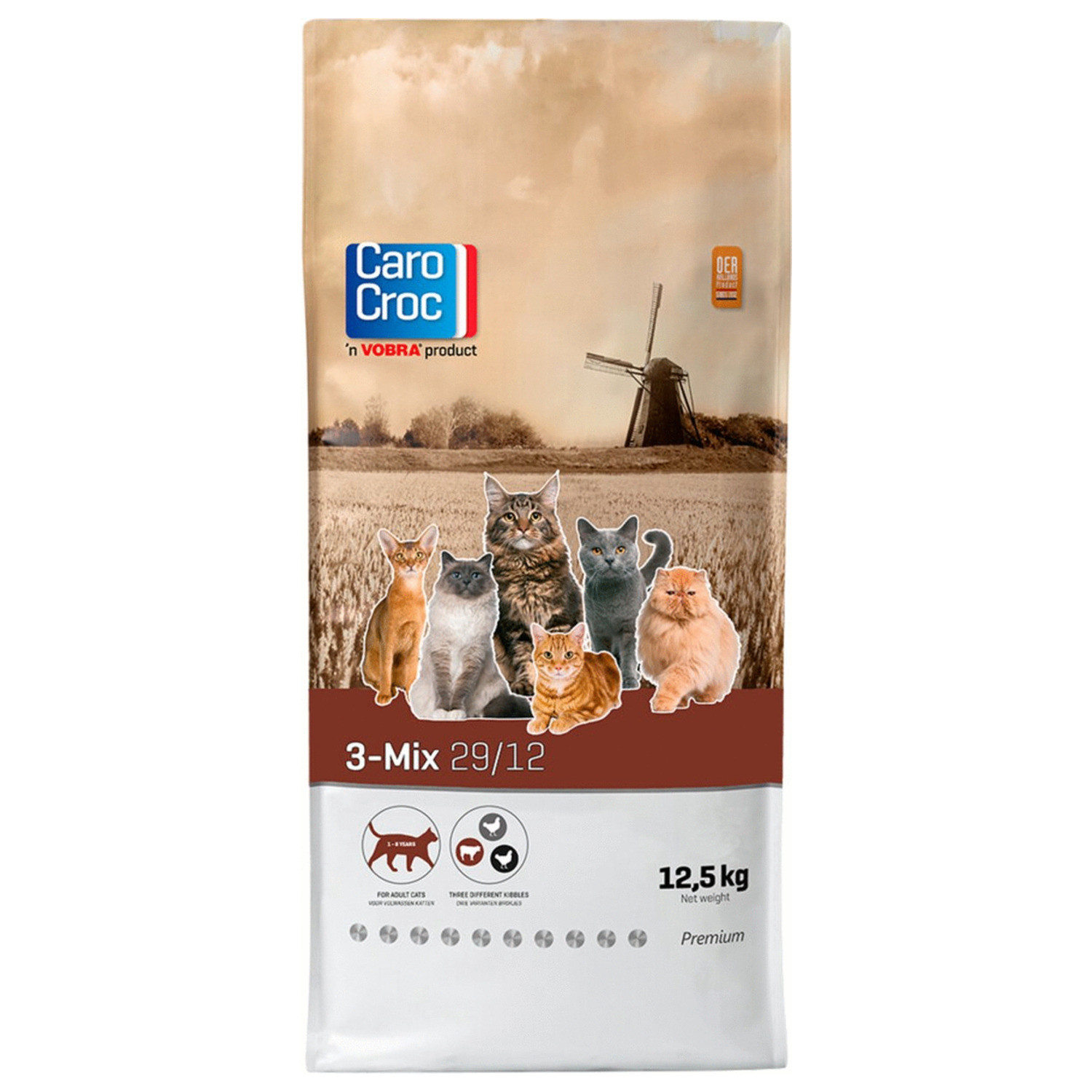 Carocroc 3-mix kattenvoer 12,5kg