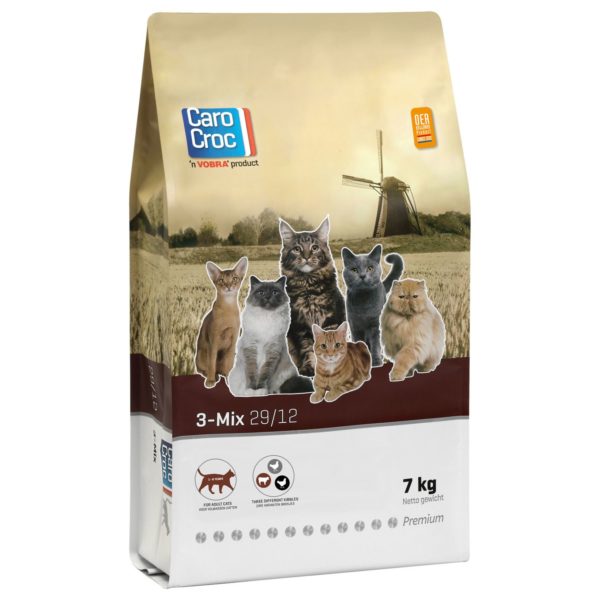 Carocroc 3-mix kattenvoer 7kg