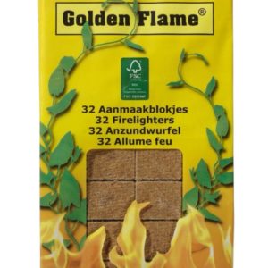 Aanmaakblokjes Golden Flame FSC bruin 32 stuks