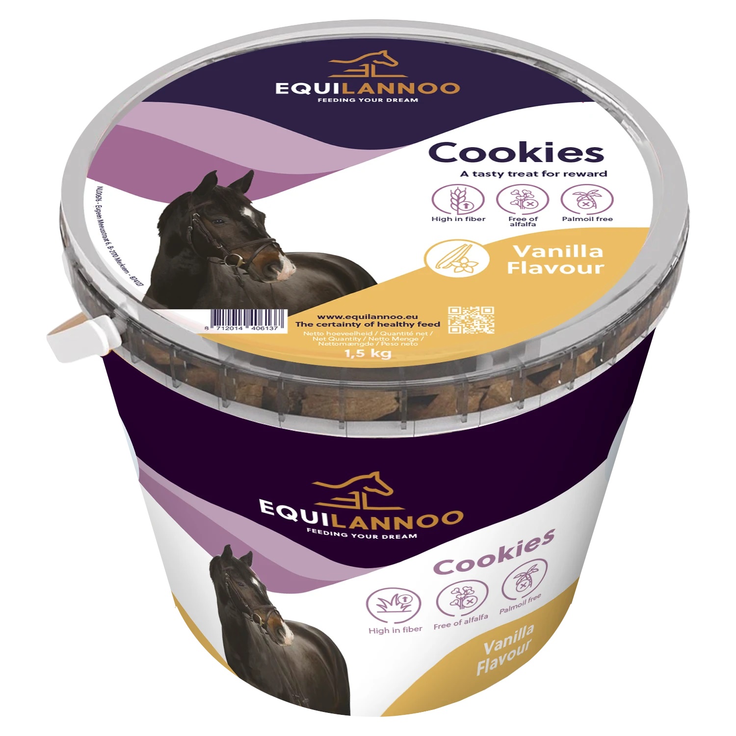 Equilannoo paardenkoekjes Vanille flavour 1.5kg